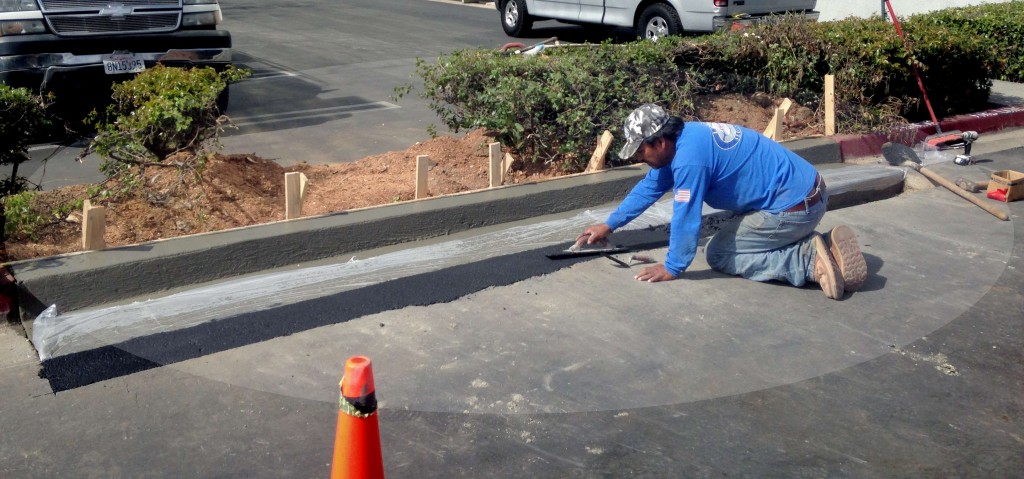 Finishing Commercial Concrete Curb