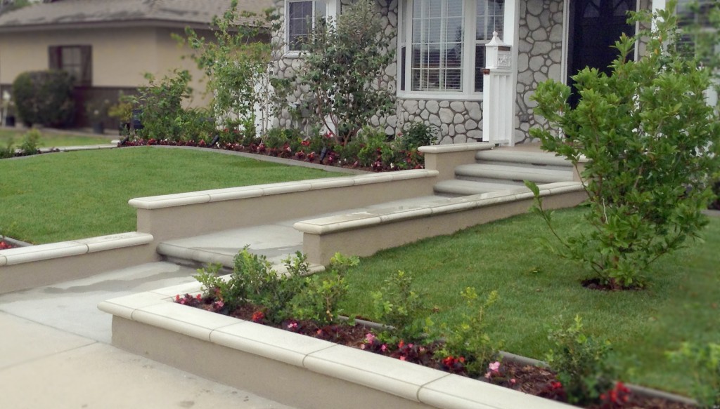 Concrete Entryway Remodel & Landscape Lighting Installation