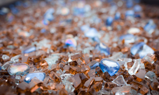 Orange and Blue American Fireglass