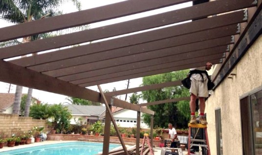 Wood patio cover frame