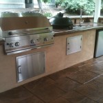 Barbecue Island and Stamped Concrete