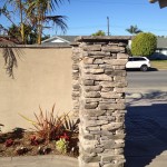 Stacked Stone and Stucco Wall