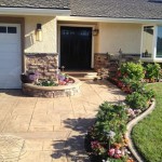 Stamped Concrete Driveway and Front Yard
